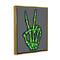 Stupell Industries Green Skeleton Peace Hand Framed Floater Canvas Wall Art
